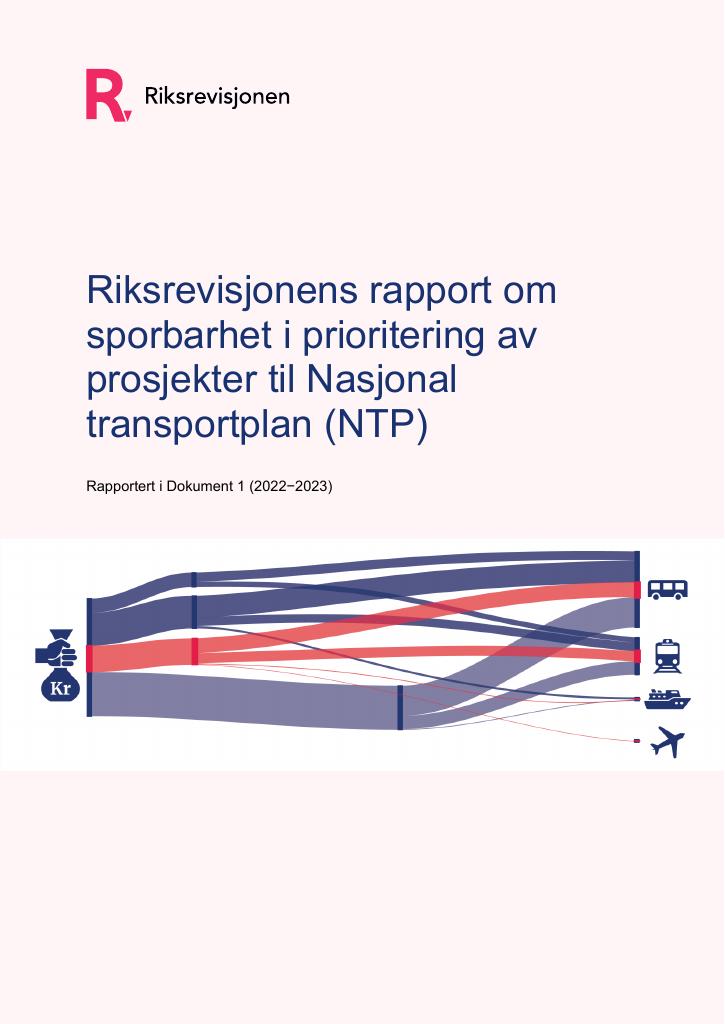 Forsiden av dokumentet Sporbarheten i prioritering av prosjekter til Nasjonal transportplan