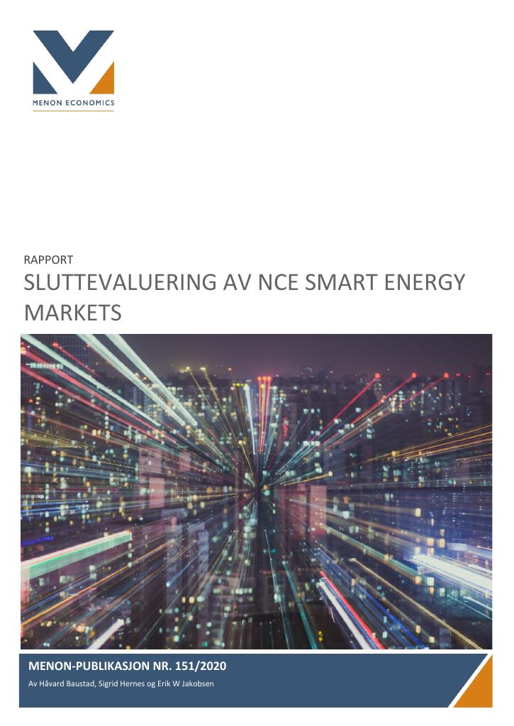 Forsiden av dokumentet Sluttevaluering av nce smart energy markets