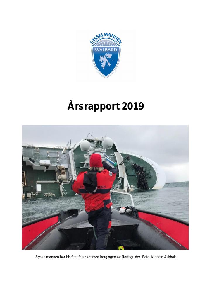 Forsiden av dokumentet Sysselmannen årsrapport 2019