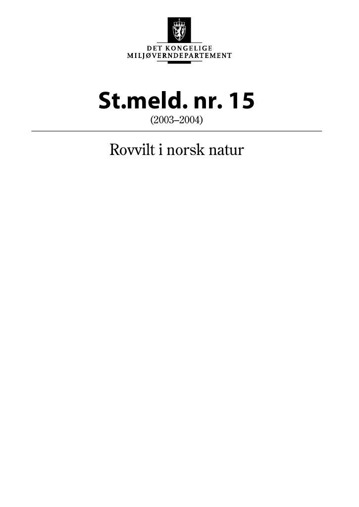 Forsiden av dokumentet St.meld. nr. 15 (2003-2004)