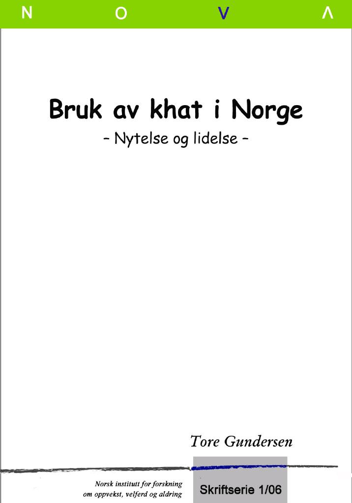 Forsiden av dokumentet Bruk av khat i Norge