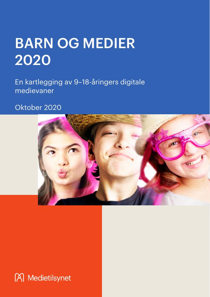 Forsiden av dokumentet BARN OG MEDIER 2020