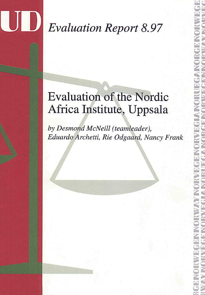 Forsiden av dokumentet Evaluation of the Nordic Africa Institute, Uppsala