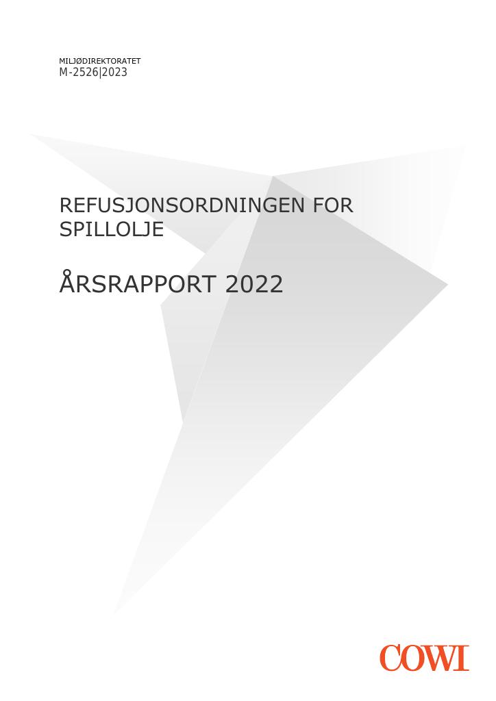 Forsiden av dokumentet Refusjonsordningen for spillolje : Årsrapport 2022