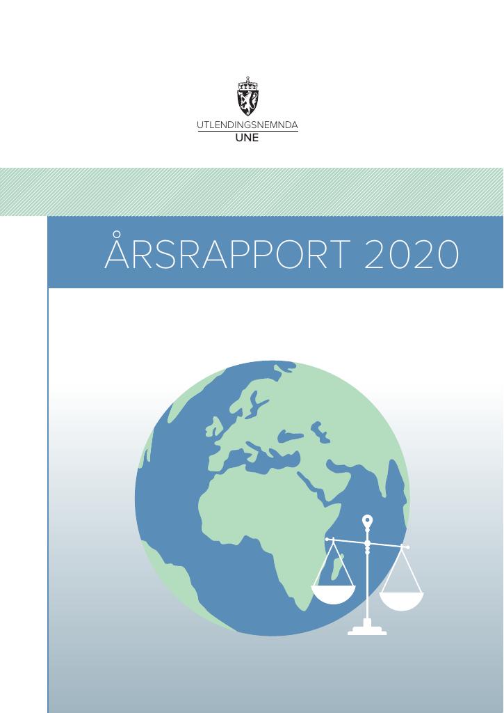 Forsiden av dokumentet Årsrapport Utlendingsnemnda 2020