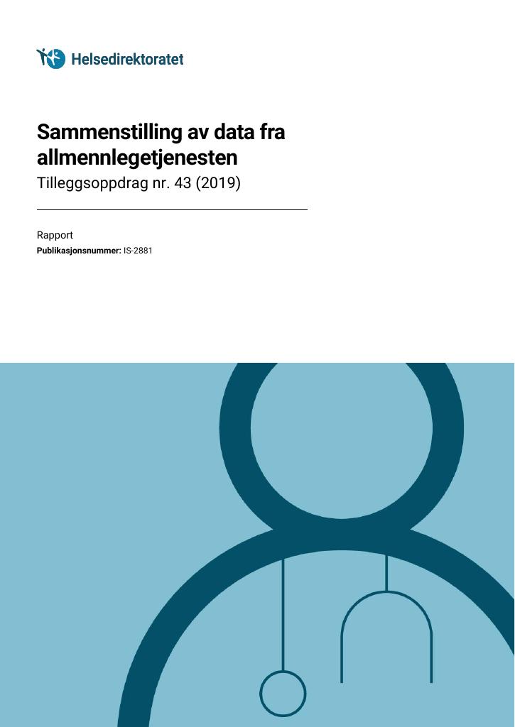 Forsiden av dokumentet Sammenstilling av data fra allmennlegetjenesten