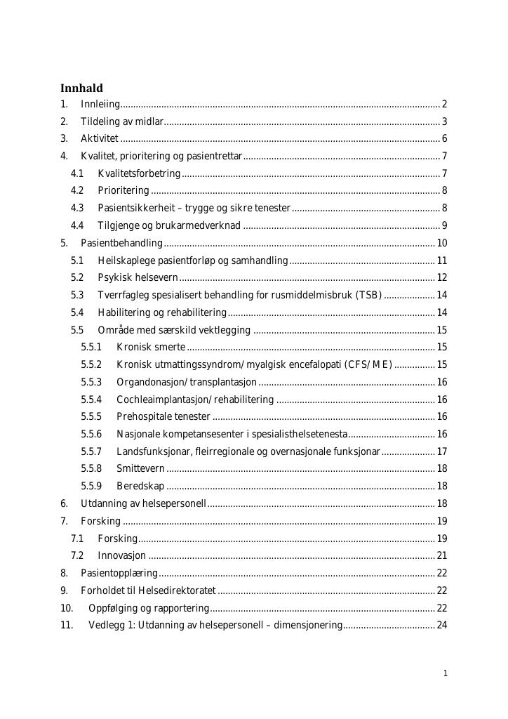 Forsiden av dokumentet Oppdragsdokument Helse Vest RHF 2010