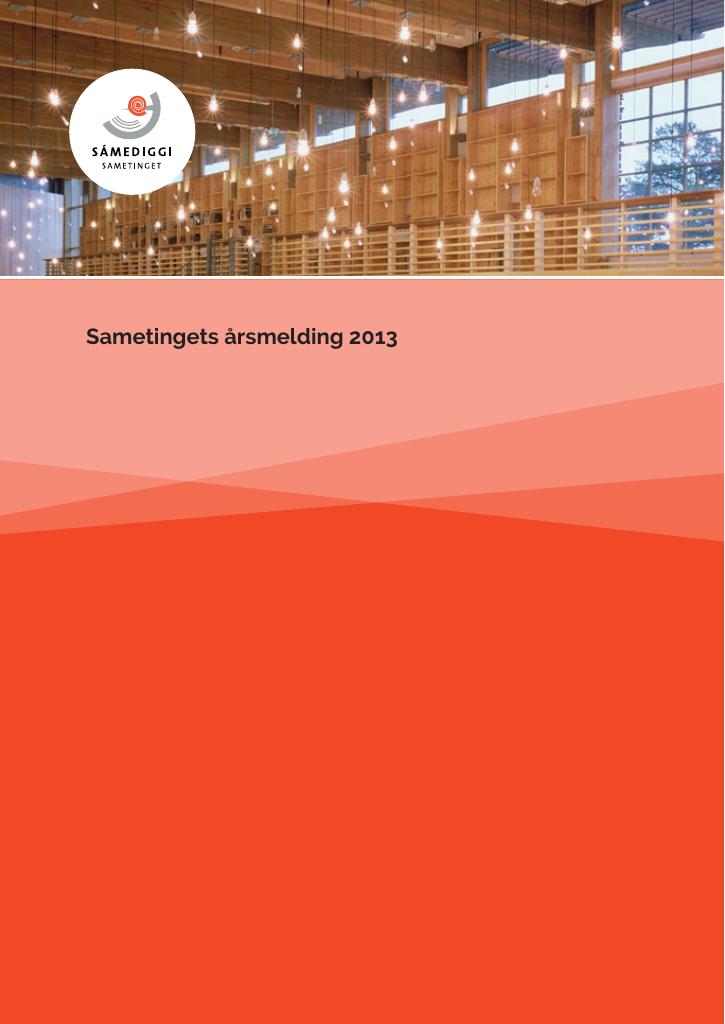 Forsiden av dokumentet Årsrapport Sametinget 2013