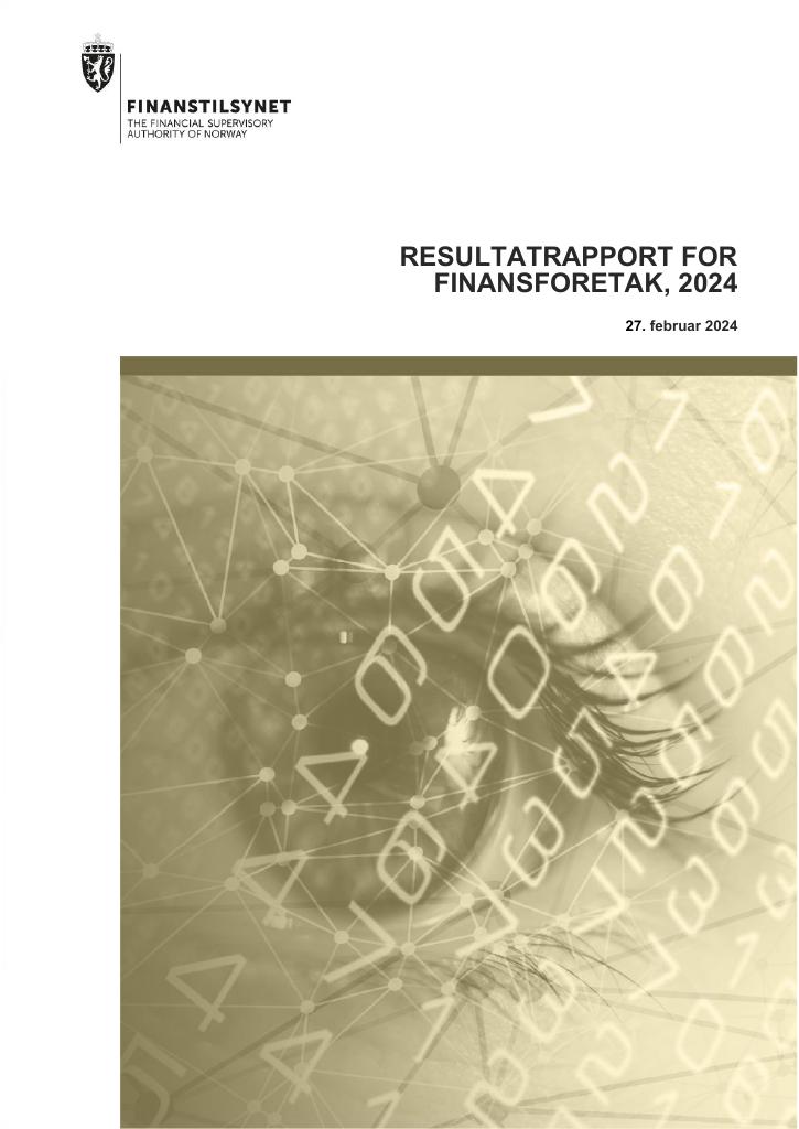 Forsiden av dokumentet Resultatrapport for finansforetak, 2024