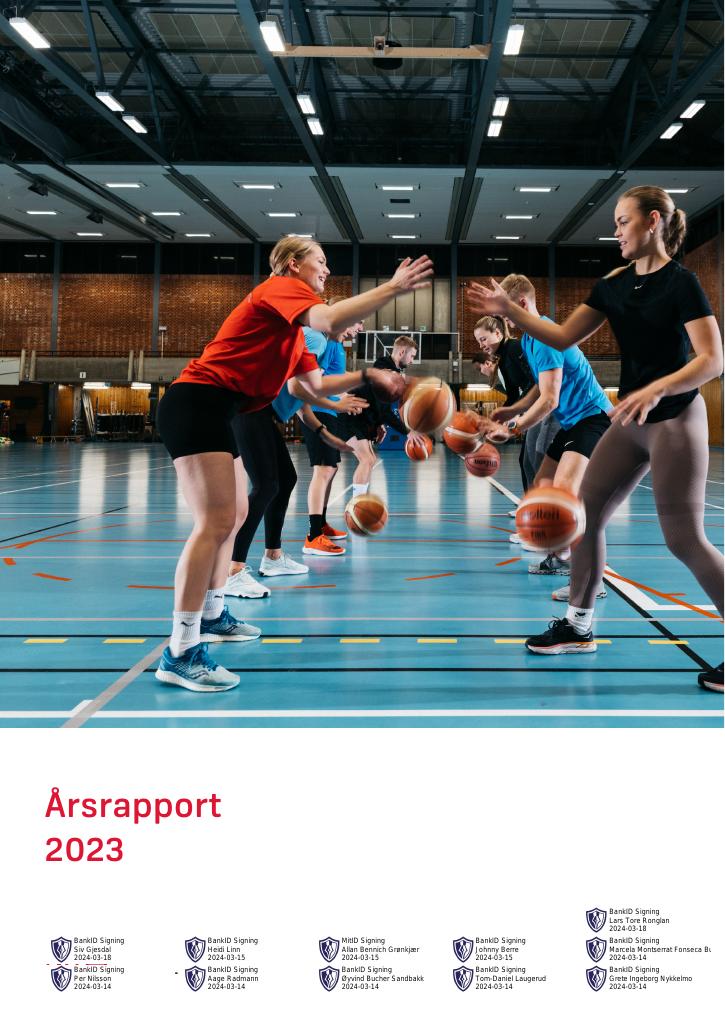 Forsiden av dokumentet Årsrapport Norges idrettshøgskole 2023