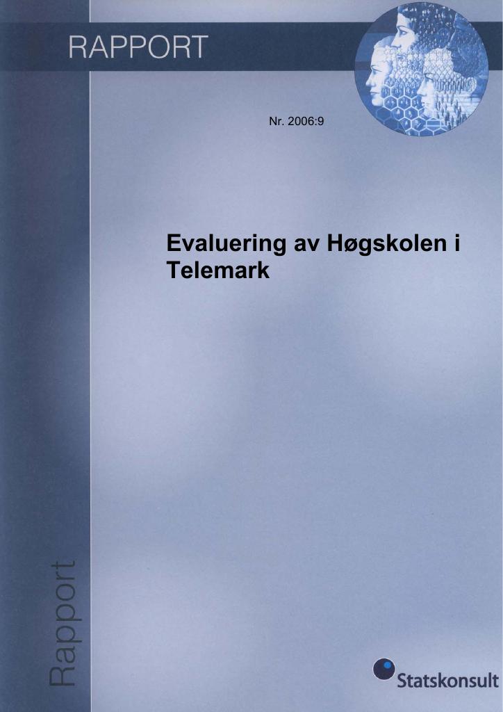 Forsiden av dokumentet Evaluering av Høgskolen i Telemark