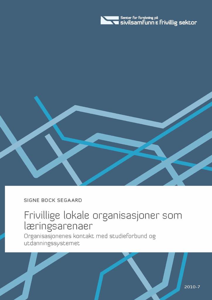 Forsiden av dokumentet Frivillige lokale organisasjoner som læringsarenaer