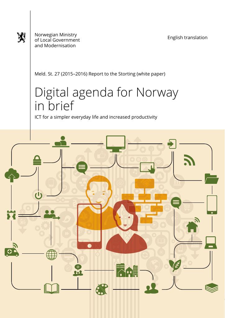 Forsiden av dokumentet Digital agenda for Norway in brief