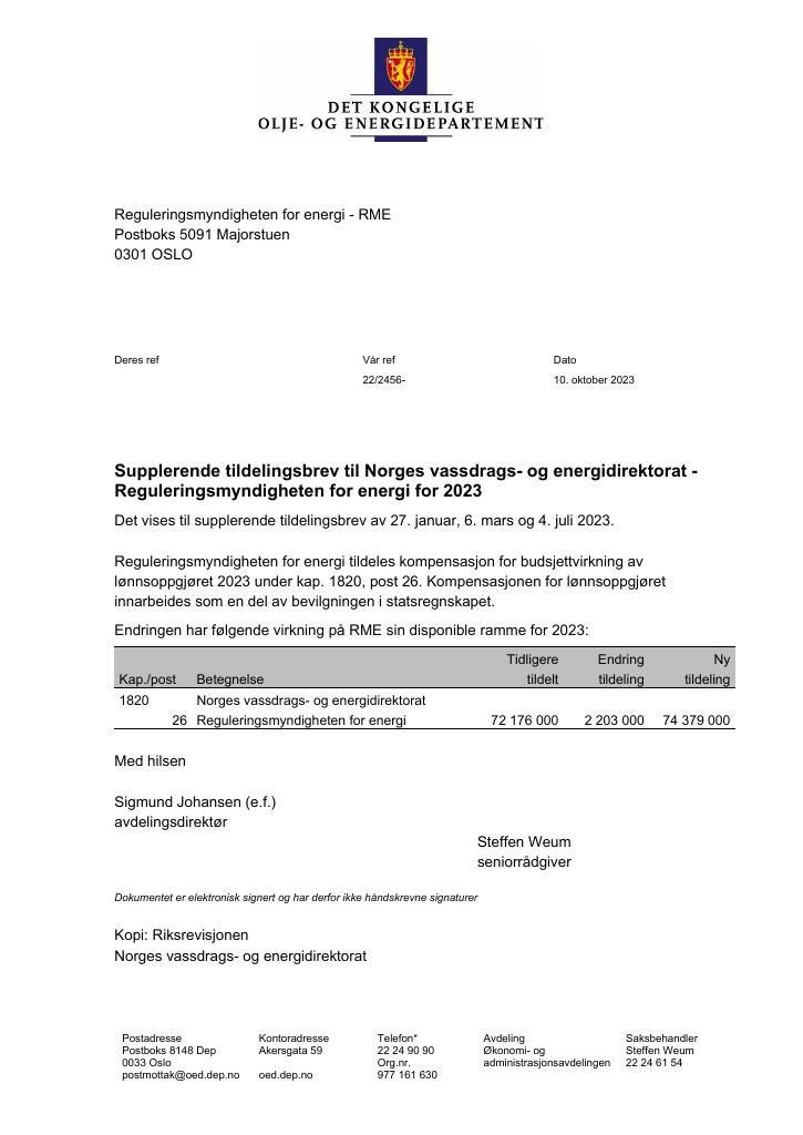 Forsiden av dokumentet Supplerende 3 2023