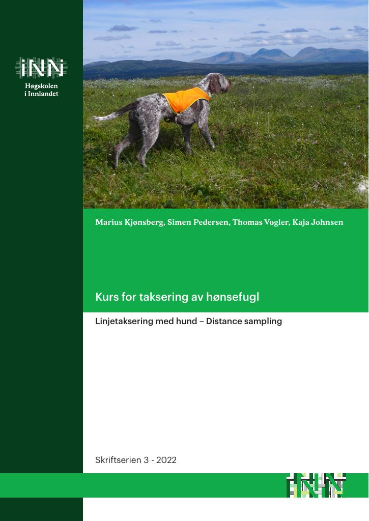 Forsiden av dokumentet Kurs for taksering av hønsefugl : linjetaksering med hund - distance sampling