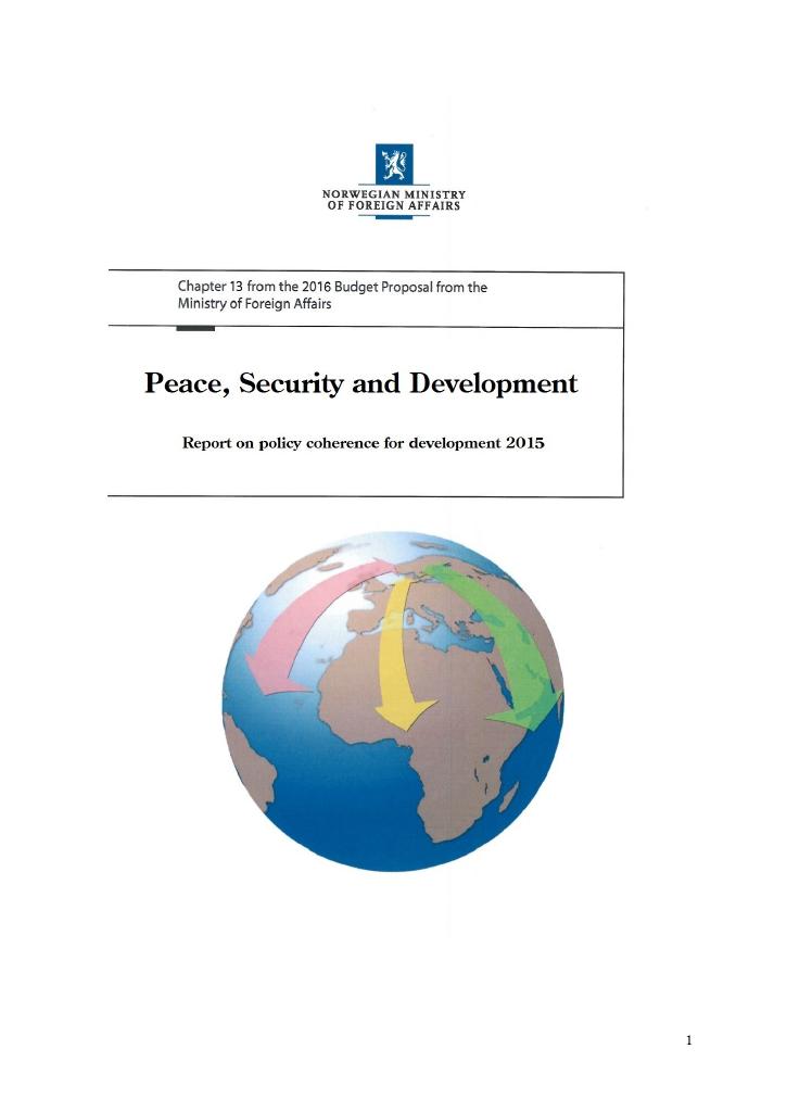 Forsiden av dokumentet Peace, Security and Development