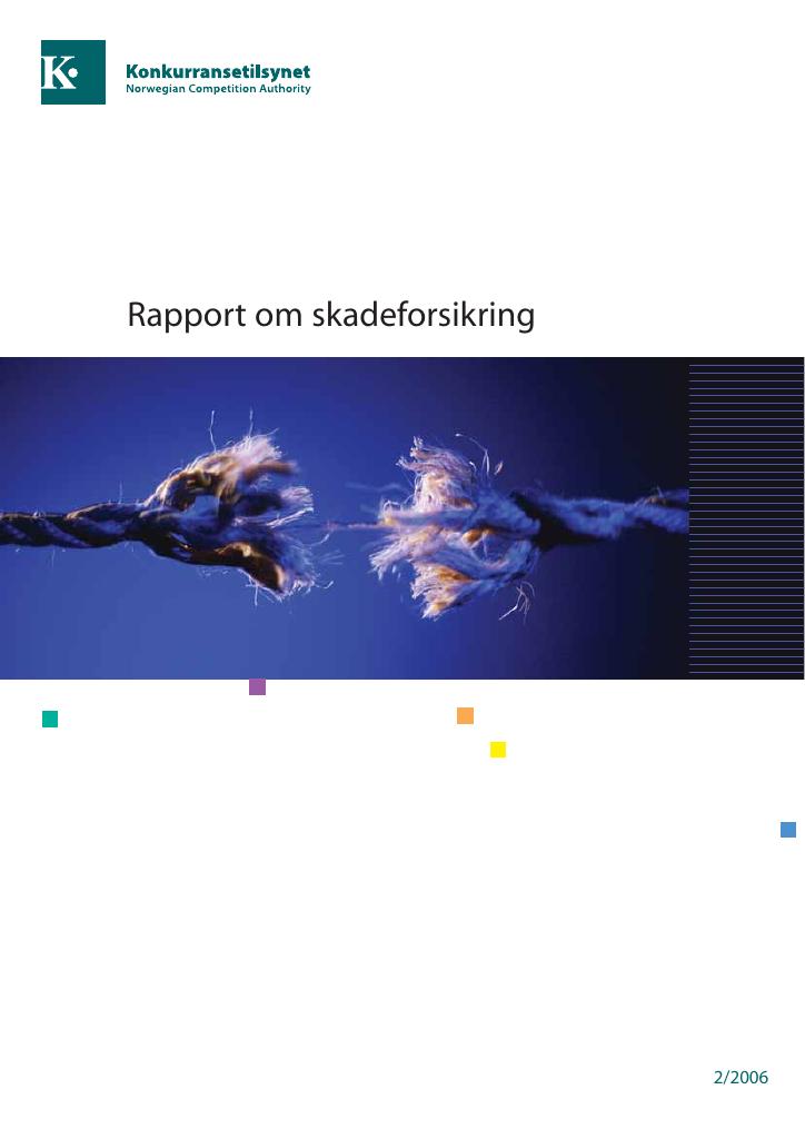 Forsiden av dokumentet Rapport om skadeforsikring