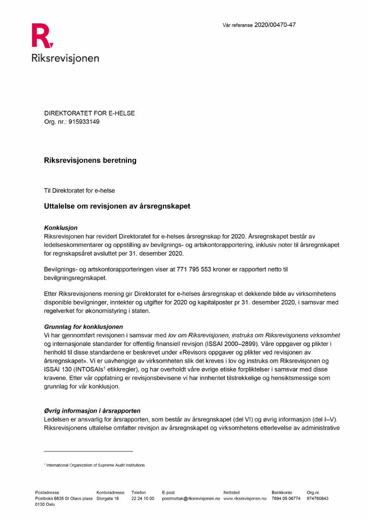 Forsiden av dokumentet Brev
