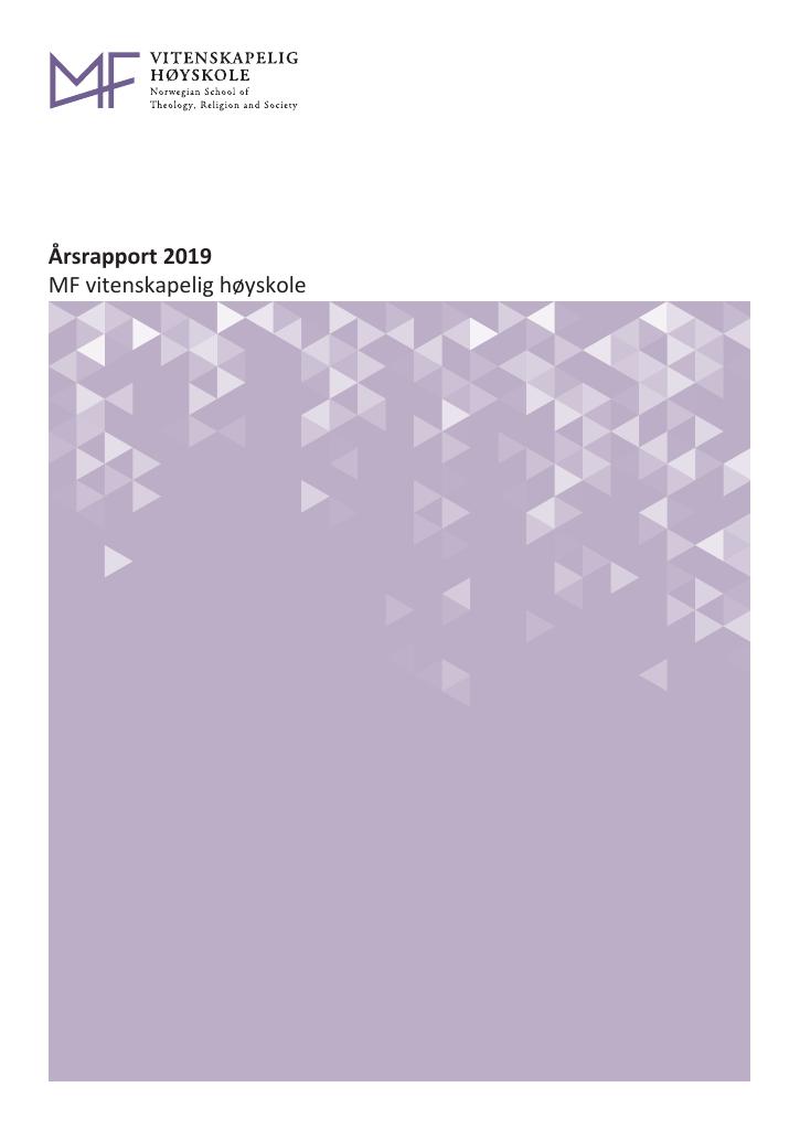 Forsiden av dokumentet Årsrapport MF vitenskapelig høyskole 2019