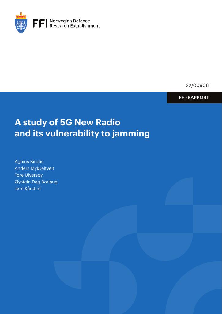 Forsiden av dokumentet A study of 5G New Radio and its vulnerability to jamming