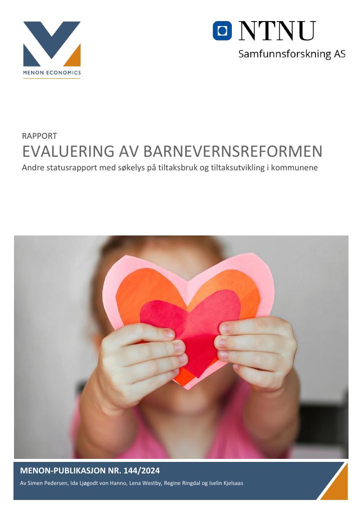 Forsiden av dokumentet Evaluering av barnevernsreformen