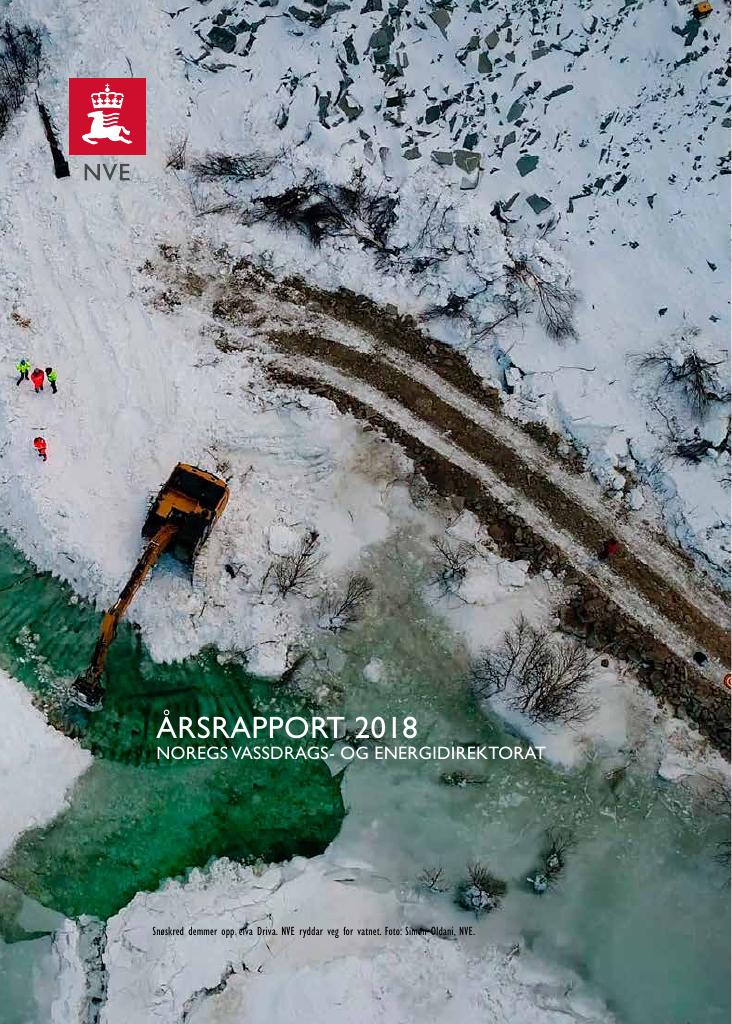 Forsiden av dokumentet Årsrapport Norges vassdrags‐ og energidirektorat 2018