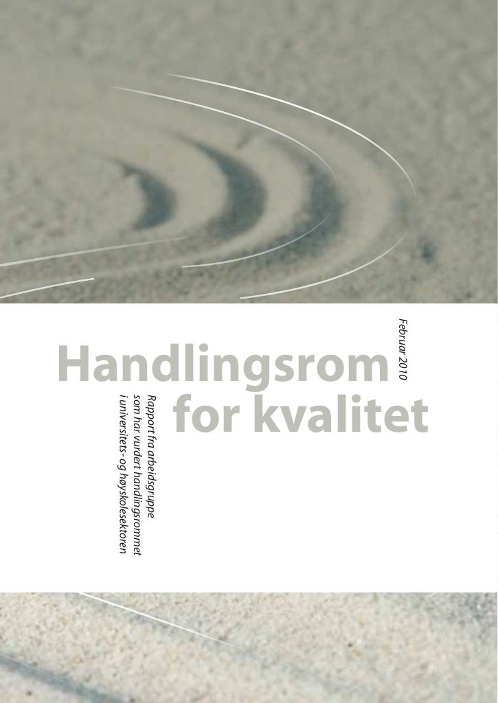 Forsiden av dokumentet Handlingsrom for kvalitet