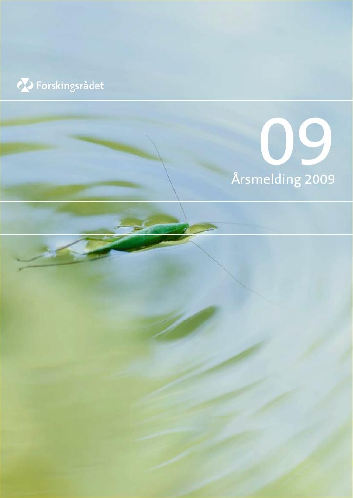 Forsiden av dokumentet Årsmelding 2009 - Forskningsrådet
