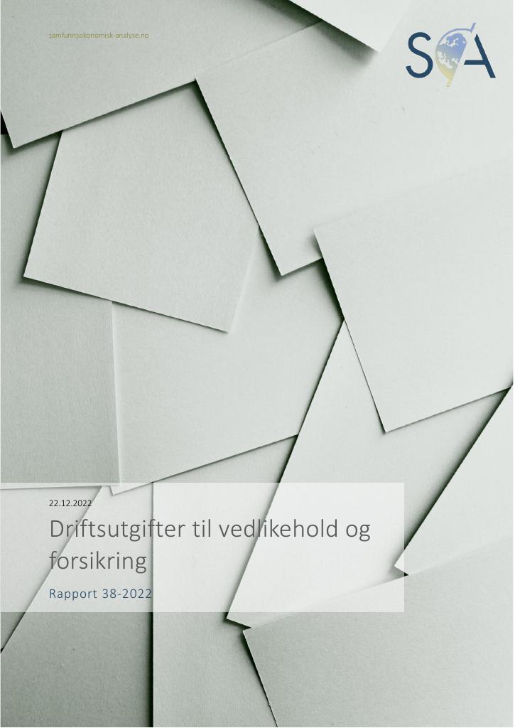Forsiden av dokumentet Driftsutgifter til vedlikehold og  forsikring