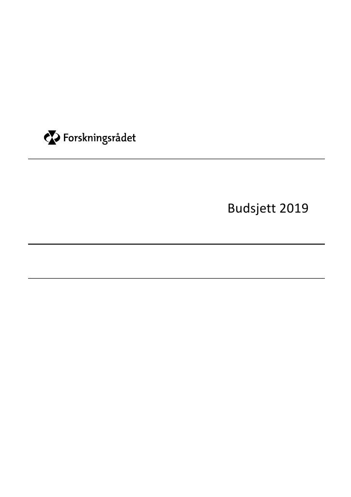 Forsiden av dokumentet Budsjett 2019