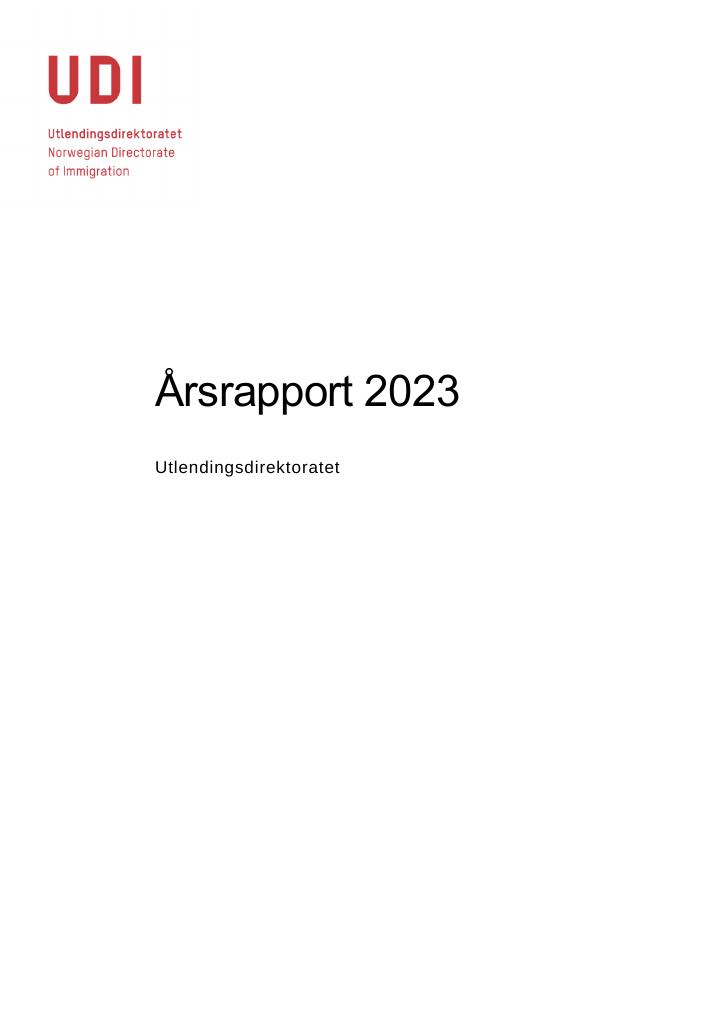 Forsiden av dokumentet Årsrapport UDI 2023