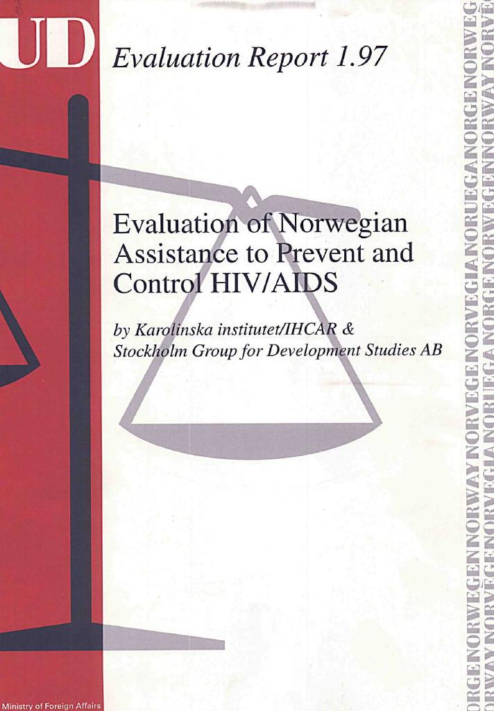 Forsiden av dokumentet Evaluation of Norwegian Assistance to Prevent and Control HIV/AIDS