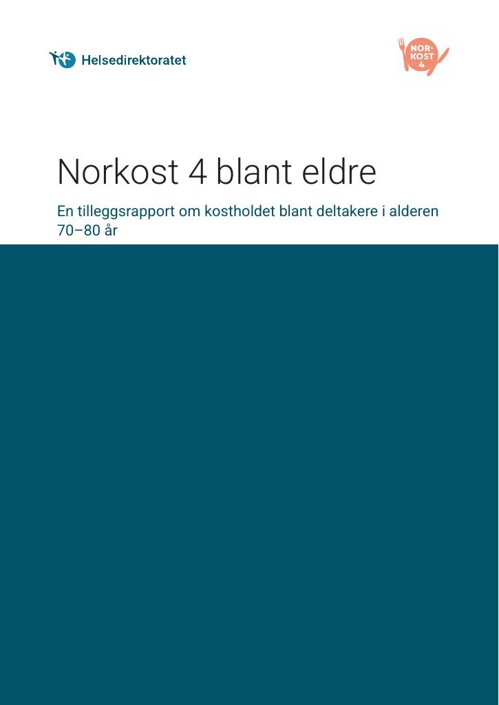 Forsiden av dokumentet Norkost 4 blant eldre