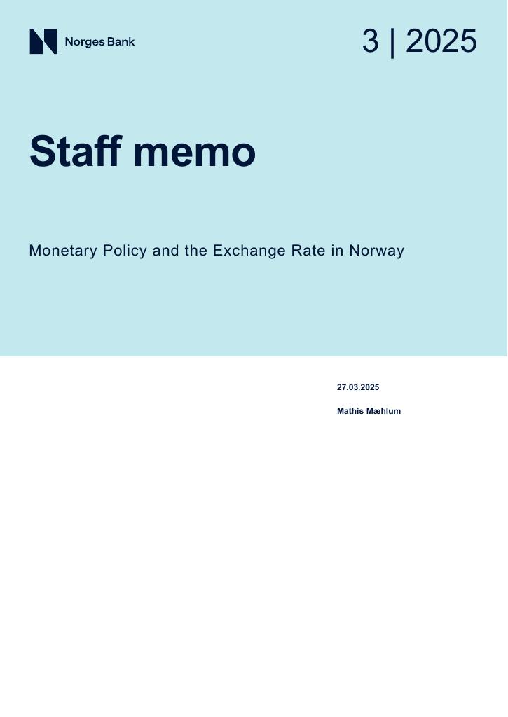 Forsiden av dokumentet Monetary Policy and the Exchange Rate in Norway
