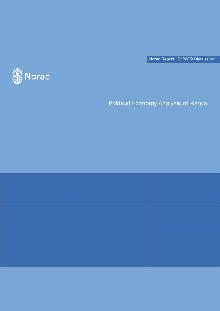 Forsiden av dokumentet Political Economy Analysis of Kenya