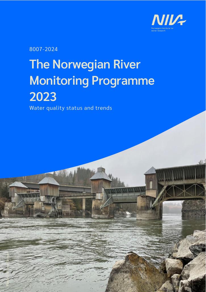 Forsiden av dokumentet The Norwegian River  Monitoring Programme 2023 : water quality status and trends, M-2838|2024