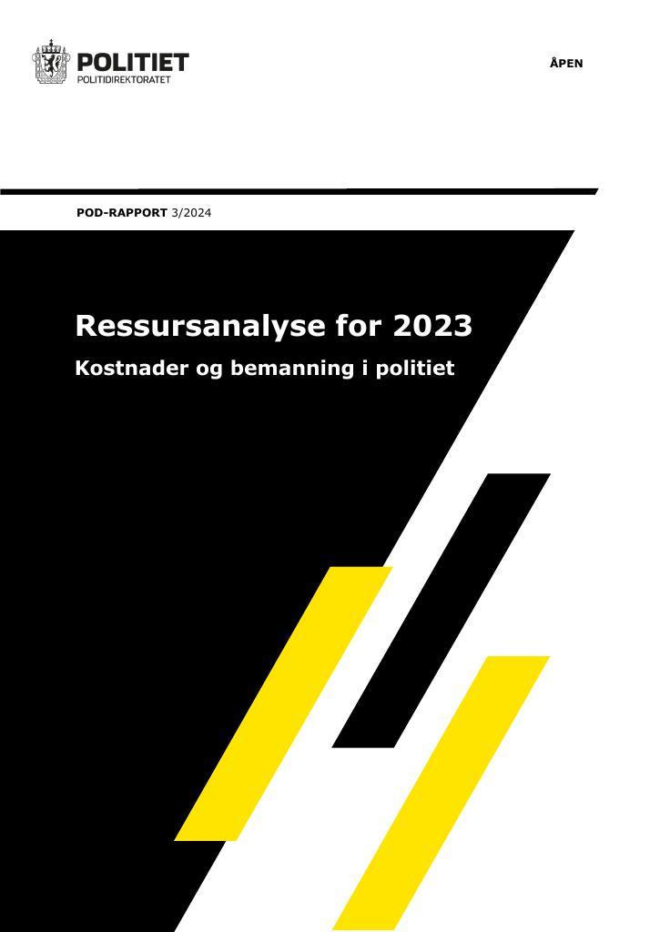 Forsiden av dokumentet POD-rapport 3/2024: Ressursanalyse 2023