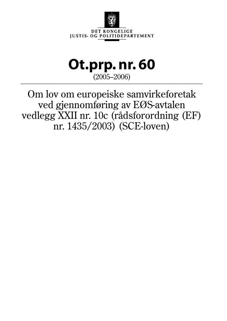 Forsiden av dokumentet Ot.prp. nr. 60 (2005-2006)