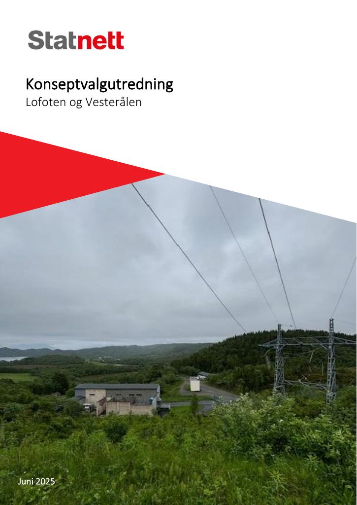 Forsiden av dokumentet Konseptvalgutredning Lofoten og Vesterålen