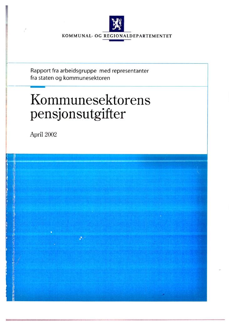 Forsiden av dokumentet Kommunesektorens pensjonsutgifter