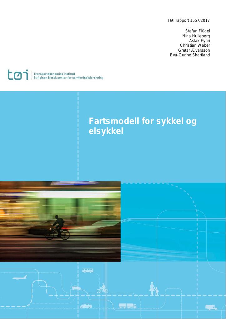 Forsiden av dokumentet Fartsmodell for sykkel og elsykkel