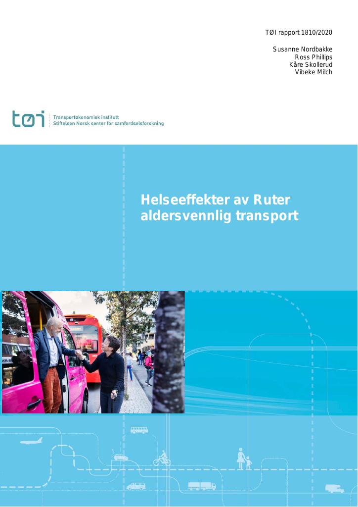 Forsiden av dokumentet Helseeffekter av Ruter aldersvennlig transport