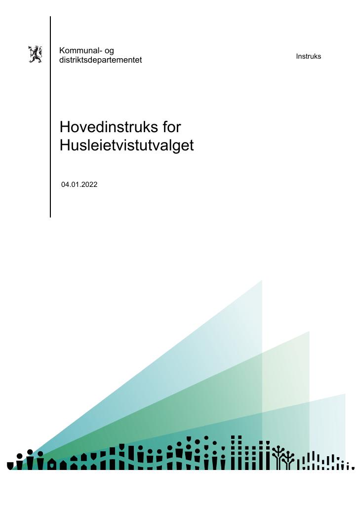 Forsiden av dokumentet Hovedinstruks Husleietvistutvalget 2022