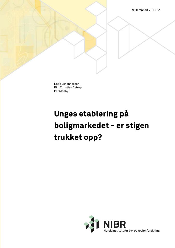 Forsiden av dokumentet Unges etablering på boligmarkedet - er stigen trukket opp?