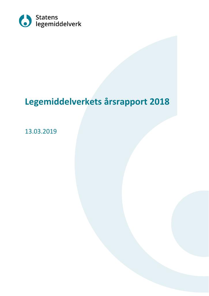 Forsiden av dokumentet Årsrapport Statens legemiddelverk 2018
