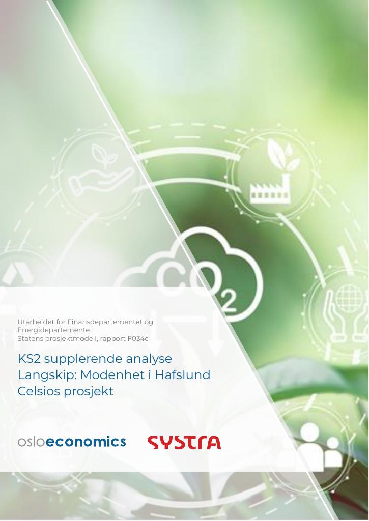 Forsiden av dokumentet KS2 supplerende analyse Langskip: Modenhet i Hafslund Celsios prosjekt
