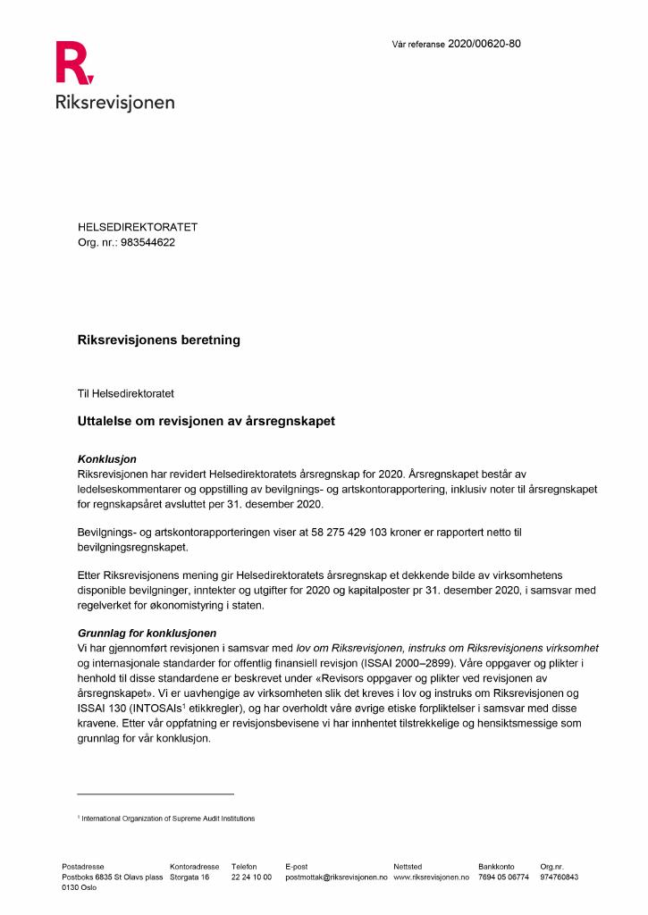 Forsiden av dokumentet Brev
