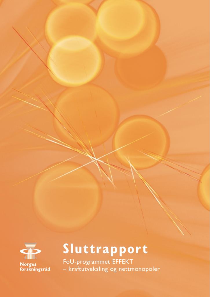 Forsiden av dokumentet Sluttrapport - FoU-programmet EFFEKT
