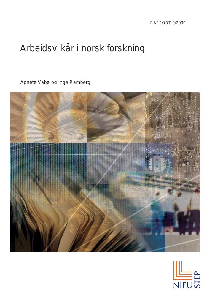 Forsiden av dokumentet Arbeidsvilkår i norsk forskning