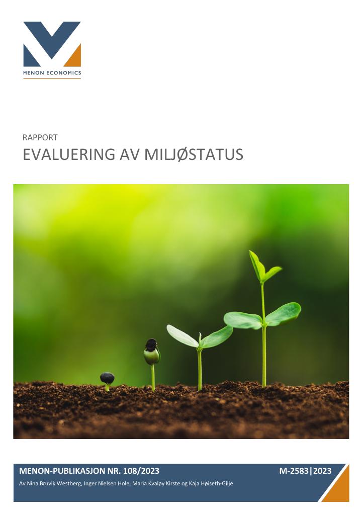 Forsiden av dokumentet Evaluering av Miljøstatus
